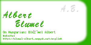 albert blumel business card